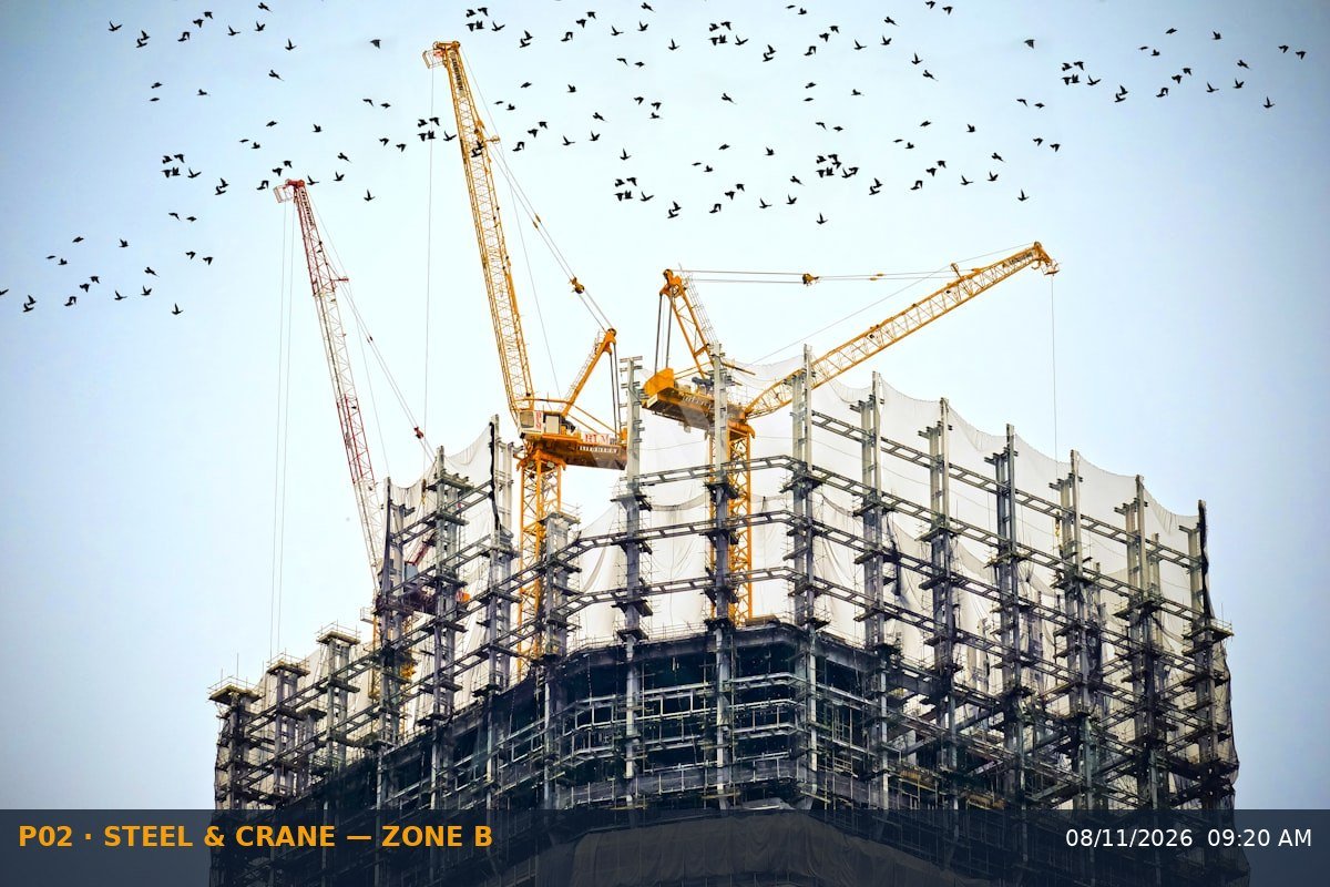 Steel and crane progress